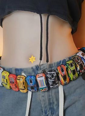 小红书同款小汽车新款腰带皮带多巴胺y2kins百搭牛仔裤装饰