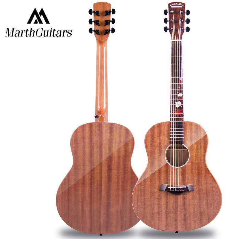 marth吉他s-15q:36寸全沙比利夹板 实木雕花 亮光旅行民谣