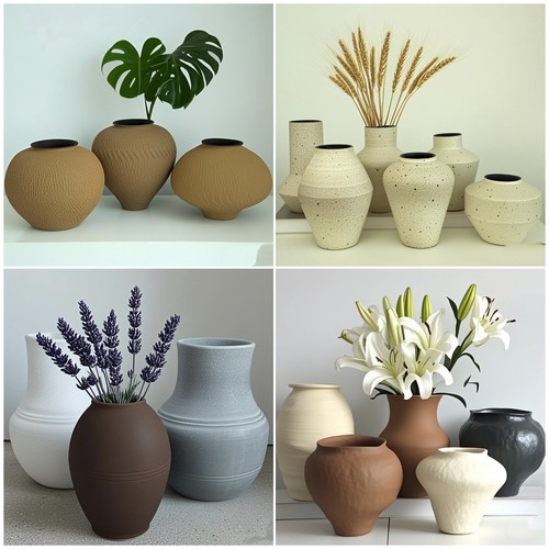 复古侘寂风创意陶瓷装饰花瓶