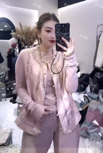 新中式 钉珠盘扣圆领砍袖 国风洋气女士马甲 时尚 欧洲站2026早春新款