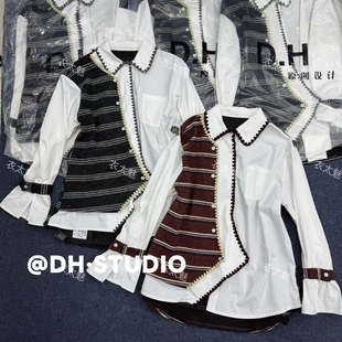 新款 上衣显瘦拼接假两件衬衫 设计法式 气质衬衫 百搭长袖 2026春季