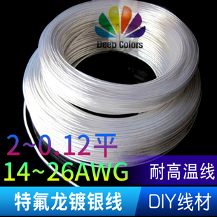 14AWG 16AWG 22AWG 特氟龙镀银线2平 1.5平0.35平0.12平耐高温线