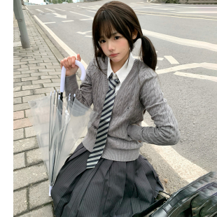 花千猪新品 小芝麻花毛衣 JK多色款套头针织毛衣学院风jk制服上衣