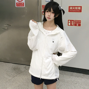 7.7晚8点开售 连帽防晒衣 小沐夏透气收腰薄外套jk女款多色防晒服