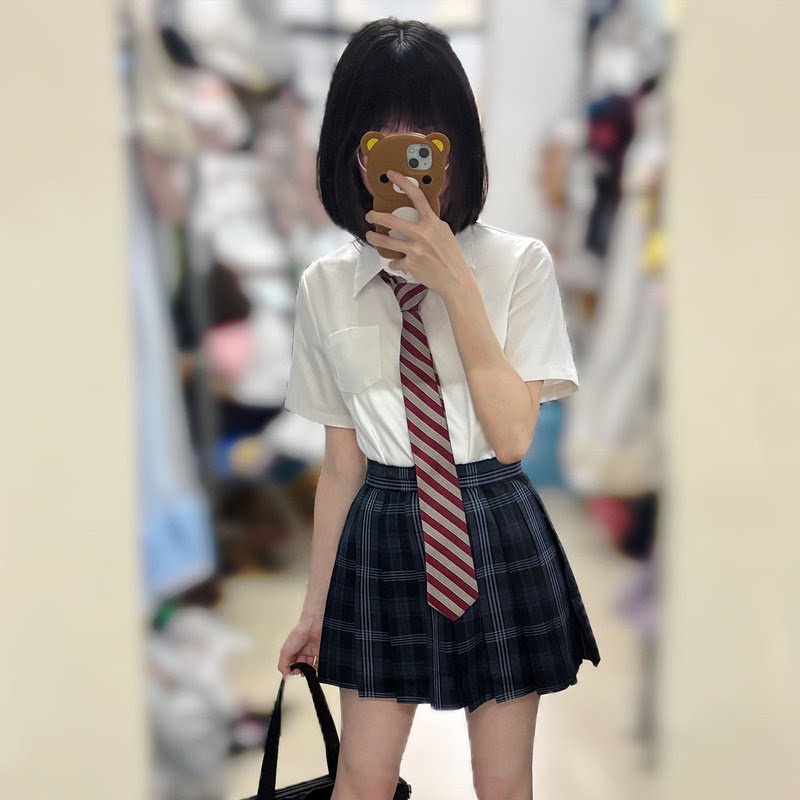 花千猪JK基础短袖衬衫日系学院图片