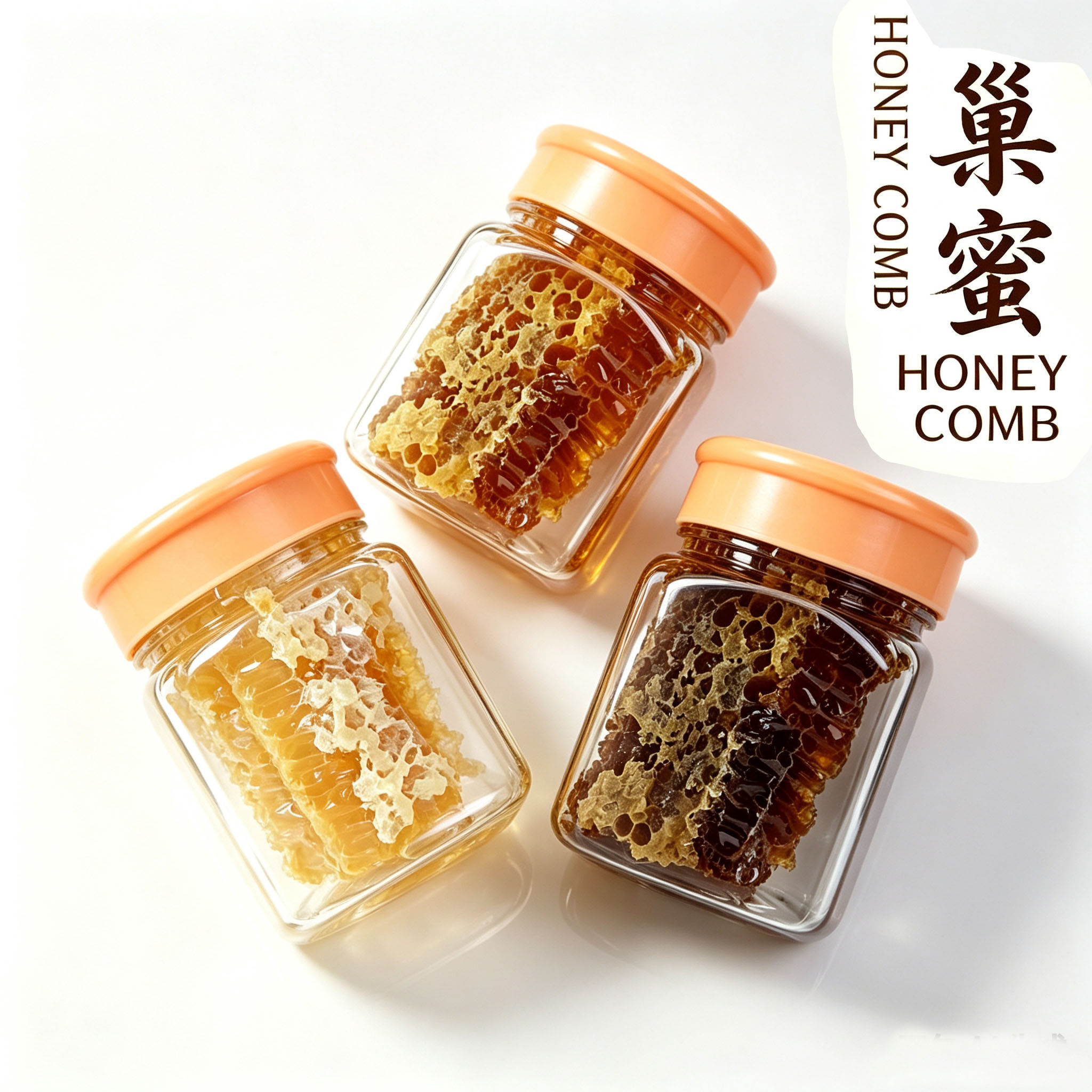 健凤园洛阳蜂巢蜜纯正天然蜂窝蜜便携小包装100克老巢蜜土蜂蜜