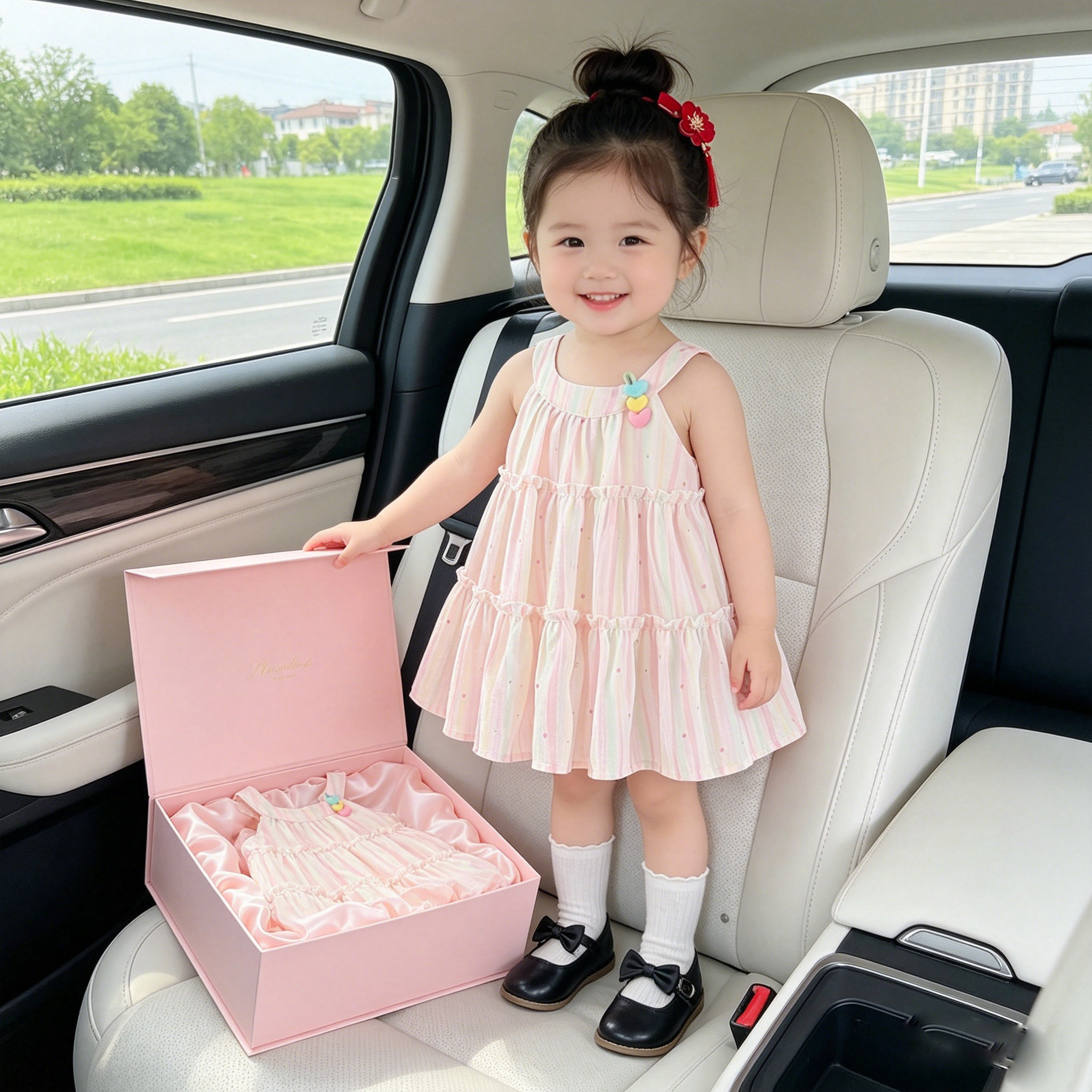 女宝宝挂脖连衣裙中长款棉纱裙女童夏季可爱裙子婴幼儿吊带公主裙