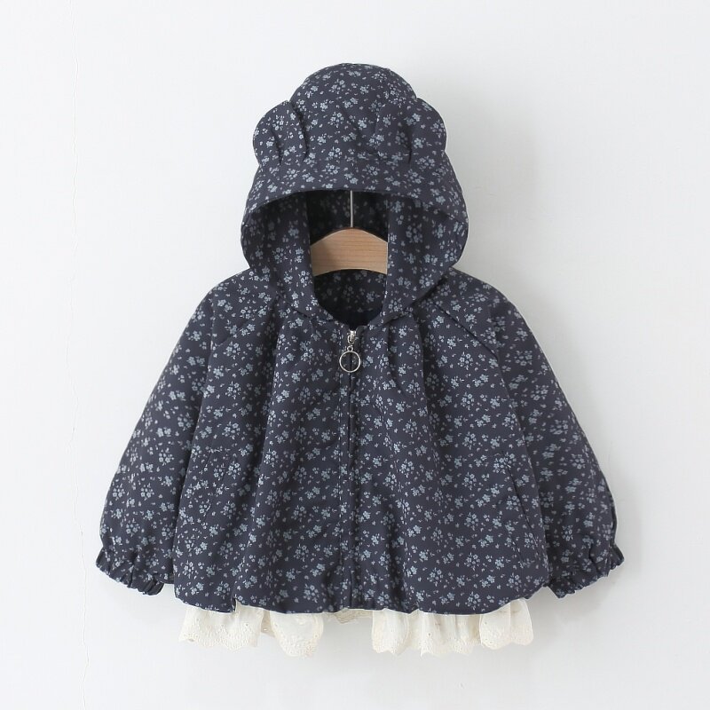 女童春秋装外套2025新款婴儿小童可爱碎花夹克宝宝洋气上衣小风衣