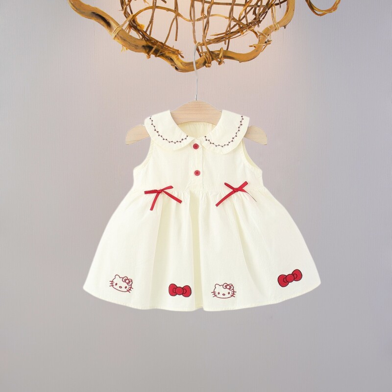 女宝宝夏装薄款无袖连衣裙0一4岁婴幼儿纯棉卡通小裙子女孩公主裙