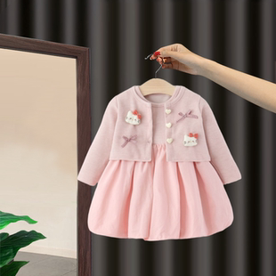 裙子 婴儿套装 洋气女童连衣裙儿童秋装 公主裙0一4岁女宝宝春秋童装