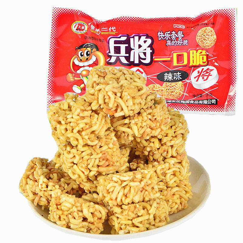 【现货速发】兵将一口脆 辣味 22克休闲小吃零食 方便面干脆面