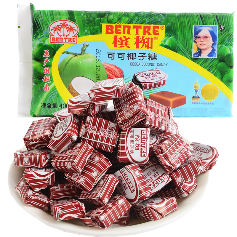 越南进口 槟椥可可椰子糖400克特产椰奶糖果80后90后怀旧零食80颗