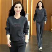一整套春秋季 新款 卫衣套装 长袖 宽松洋气妈妈休闲运动服两件套 时尚