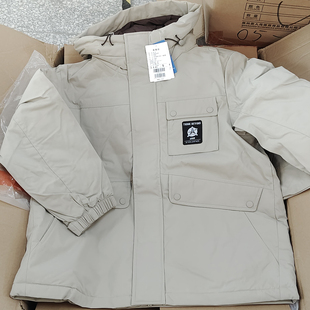 贵人鸟男棉服工装风连帽棉衣男加厚中长款多口袋户外运动休闲外套