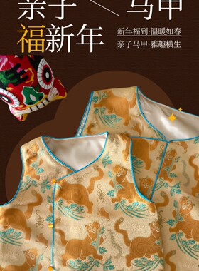 新中式儿童马甲亲子拜年服