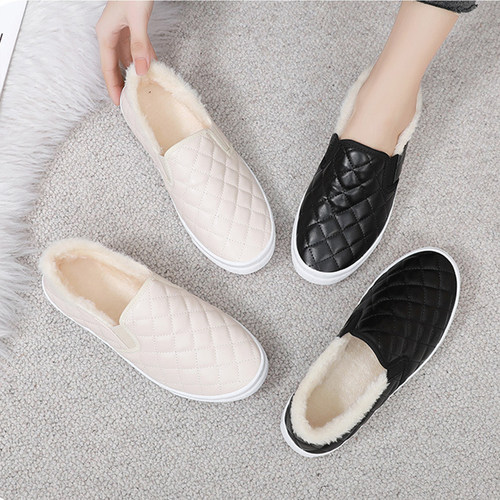 韩版时尚平底棉鞋女防水休闲板鞋