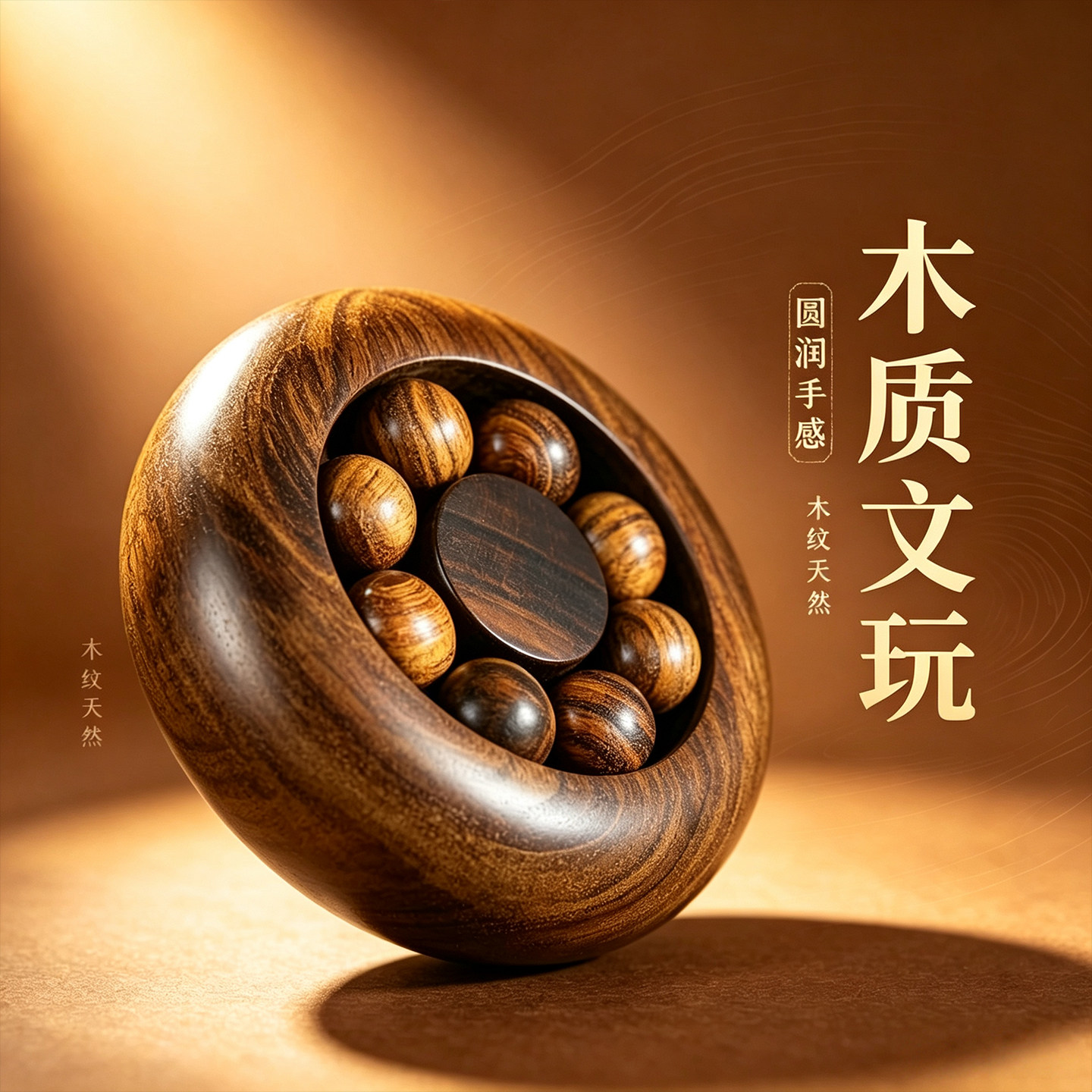 雷击枣木转运珠文玩手把件解压图片