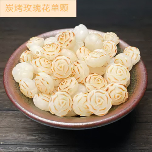 白玉菩提根炭烤雕刻散件批发