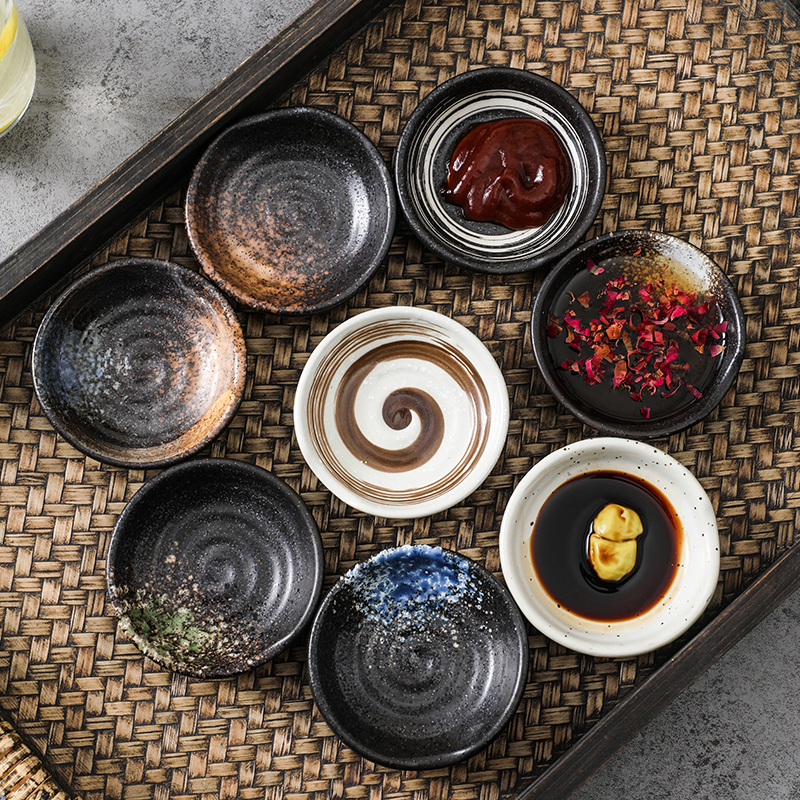 日式陶瓷复古碟子商用调味碟