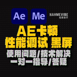 性能调试 一对一指导 黑屏 技术解决 答疑 使用问题 AE卡顿