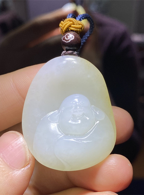 新疆和田白玉籽料弥勒佛挂件笑佛吊坠 观音悟道貔貅财神 xd03036