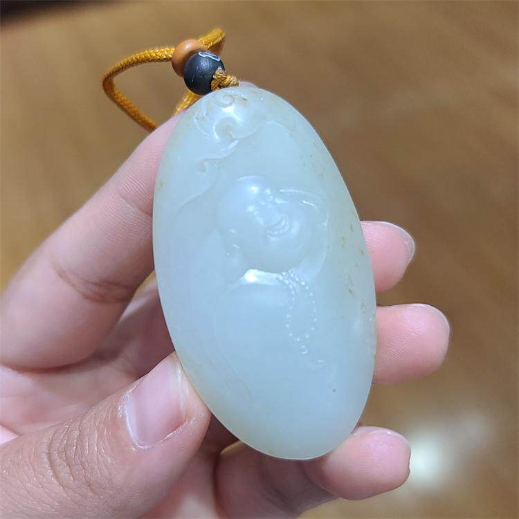 新疆和田白玉籽料佛挂件吊坠观音手镯手链项链宝宝锁手链ld08074