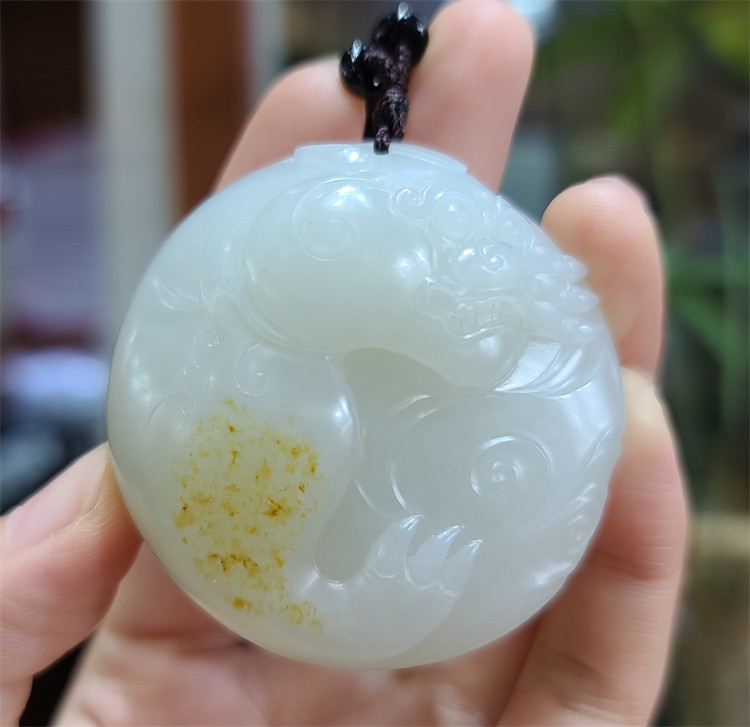 新疆和田白玉籽料镯子芯貔貅手把件生肖平安扣耳坠项链xd19008