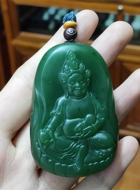 新疆 和田碧玉籽料黄财神手把件挂件吊坠宝宝锁平安扣佛xx02027