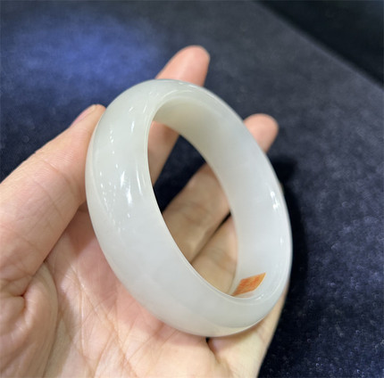 新疆和田白玉山料手镯平安扣宝宝锁手把件如意14031W  14号保险箱