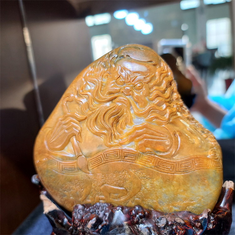 新疆和田黄沁籽料钟馗摆件观音佛宝宝锁平安扣   xd24005