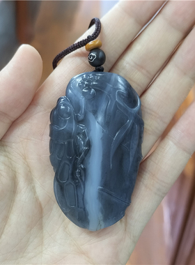 新疆和田 青花籽料 一鸣惊人 吊坠挂件观音佛Ld04033