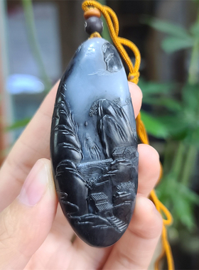 新疆和田青花籽料挂件平安扣弥勒佛宝宝锁平安无事牌手链ld04051