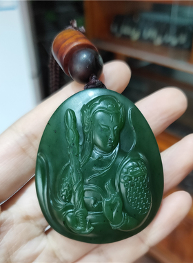 新疆碧玉籽料手把件吊坠平安扣