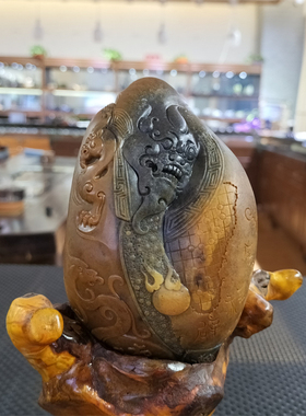 新疆和田黄沁籽料摆件观音佛手镯宝宝锁   xd27004