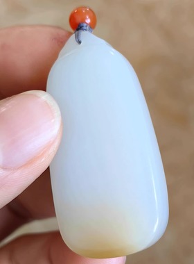 新疆和田糖白羊脂玉平安无事牌W03079