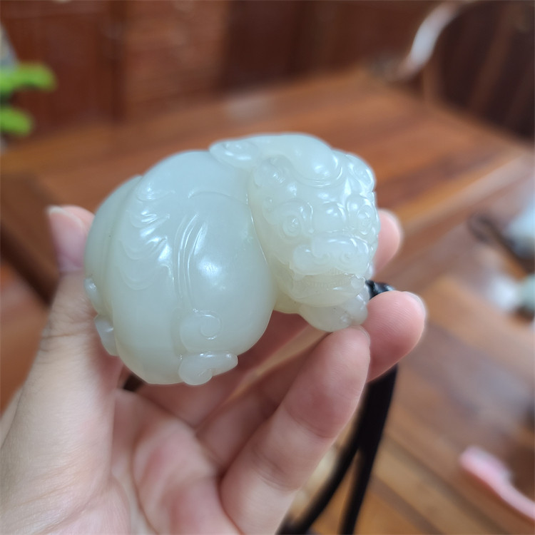 新疆和田白玉籽料貔貅手把件观音佛宝宝锁平安扣 xd21008