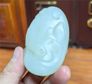 福利 新疆和田籽料山水牌手把件挂件吉祥如意bxg20038