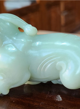 新疆和田 沙枣青 籽料  貔貅  xx19084