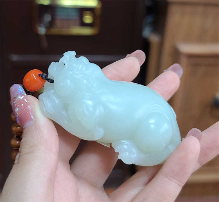 新疆和田白玉籽料貔貅手把件观音佛宝宝锁平安扣 bxg19037