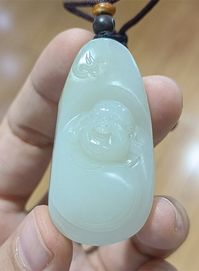 新疆和田白玉籽料佛挂件吊坠手链项链手镯财神宝宝锁 ld08073