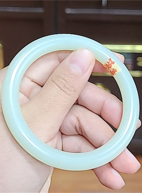 新疆和田白玉山料圆条手镯 观音平安无事牌平安扣宝宝锁xx06041