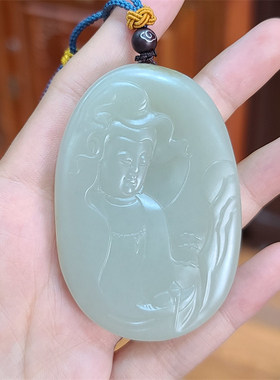 新疆和田白玉籽料老料观音牌子手镯宝宝锁平安扣戒指手链 xx08019