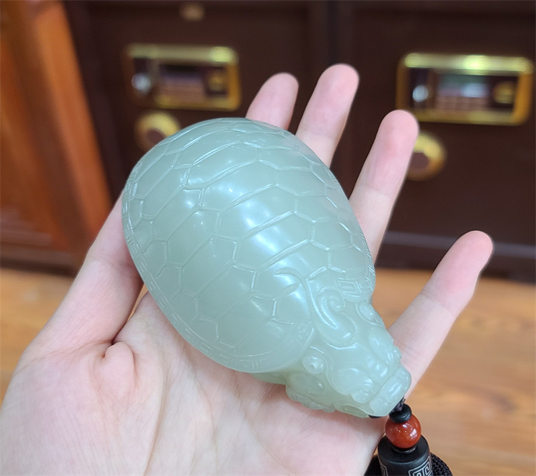 新疆和田白玉籽料神龟手把件挂件吊坠宝宝锁观音佛xx12065