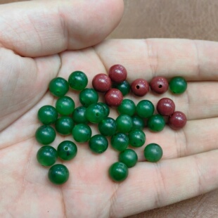 新疆和田玉碧玉108佛珠项链+手链+朱砂配珠福利