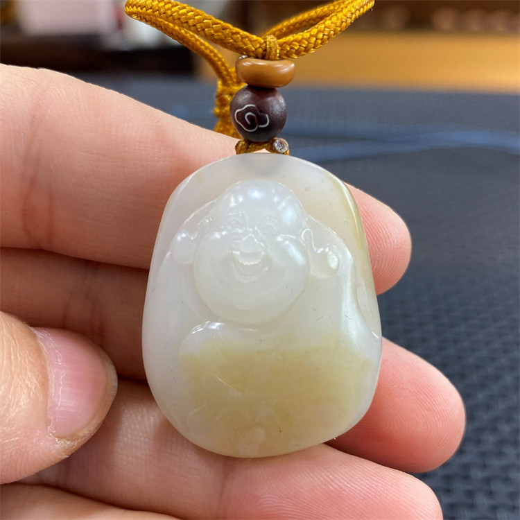 新疆和田白玉籽料佛挂件吊坠宝宝锁观音      xd26037