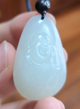 新疆和田白玉山料佛挂件吊坠宝宝锁平安扣手镯宝宝锁吊坠XX1818 W