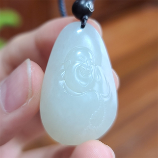 新疆和田白玉山料佛挂件吊坠宝宝锁平安扣手镯宝宝锁吊坠XX1818 W