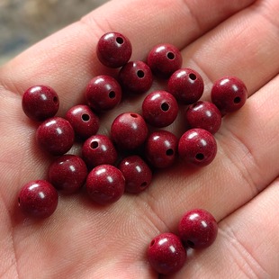 吉祥 传统 8MM珠子小石头和田玉跑腿福利W 朱砂 不一样