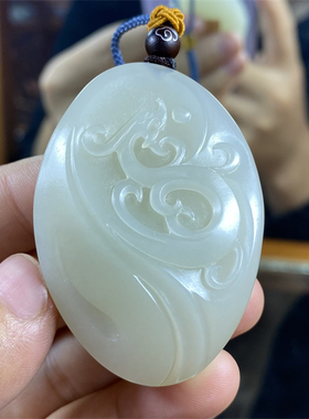 新疆和田白玉籽料仿古龙挂件吊坠手把件宝宝锁貔貅耳坠xx04038