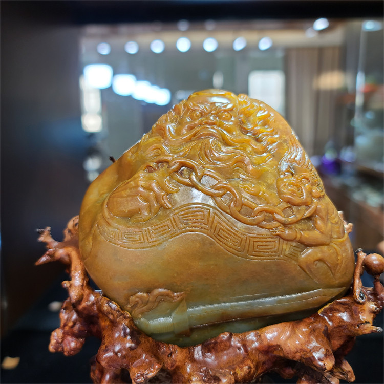 新疆和田黄沁钟馗降妖摆件观音佛宝宝锁平安扣手链   xd24006